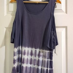 Cold Shoulder Tie Dye Top